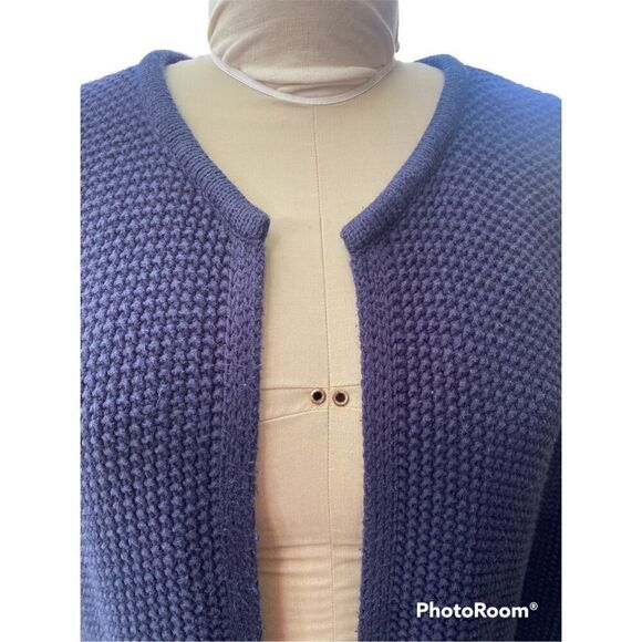 Ann Taylor Long Cardigan Textured Knit Open Front Size S Cotton Blend - Picture 2 of 6